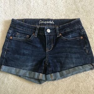 Aeropostale Midi Cuffed Shorts size 0 dark blue